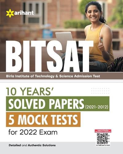 Cover image for Bitsat: 10 Years Solved Papers 5 Mock Tests for 2022 Exam