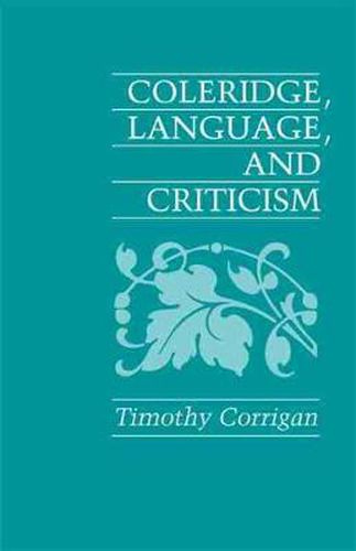 Cover image for Coleridge, Language, and Criticism