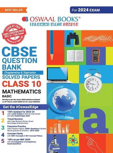 Cover image for Oswaal CBSE Class 10 Mathematics Basic Question Bank 2023-24 Book