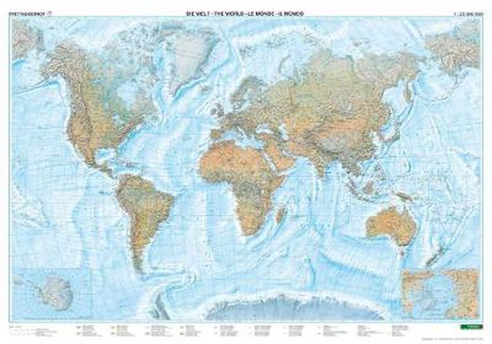 World Map Flat in a Tube 1:35 000 000