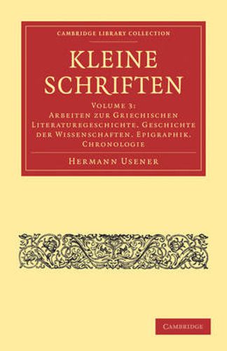 Cover image for Kleine Schriften