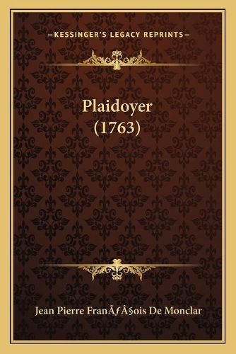 Cover image for Plaidoyer (1763)