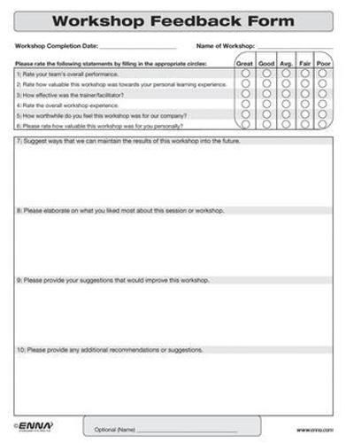 Cover image for Workshop Feedback Form