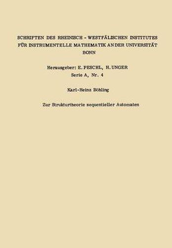 Cover image for Zur Strukturtheorie Sequentieller Automaten