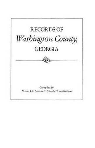 Cover image for Records of Washington County, Georgia