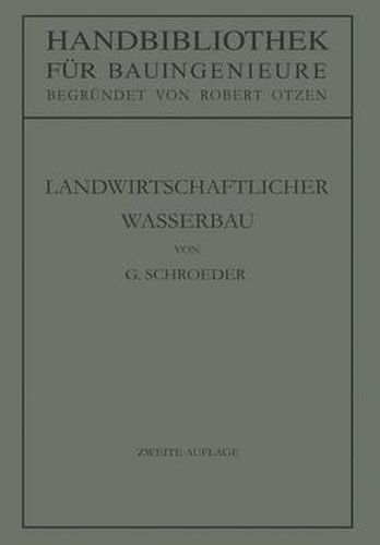 Cover image for Landwirtschaftlicher Wasserbau