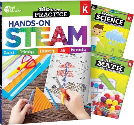 180 Days (TM): STEAM, Science, & Math Grade K: 3-Book Set