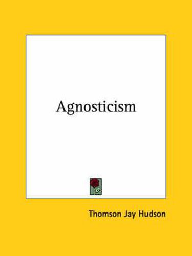 Cover image for Agnosticism