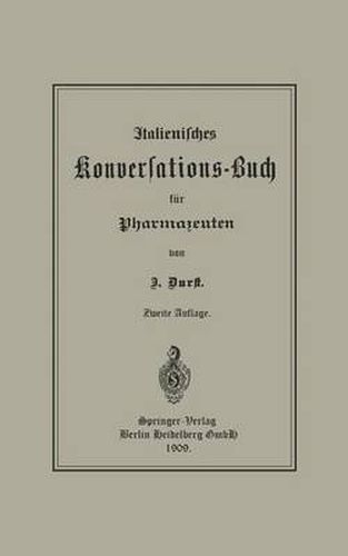Cover image for Italienisches Konversations-Buch Fur Pharmazeuten