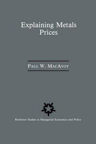 Explaining Metals Prices: Economic Analysis of Metals Markets in the 1980s and 1990s