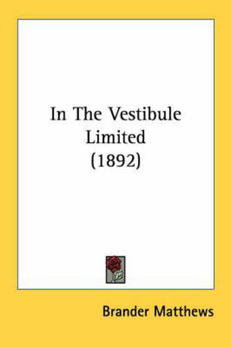 Cover image for In the Vestibule Limited (1892)