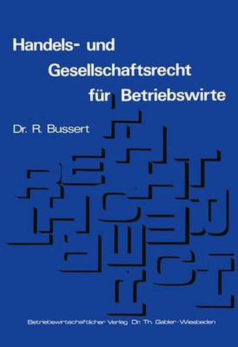 Cover image for Handels- und Gesellschaftsrecht fur Betriebswirte