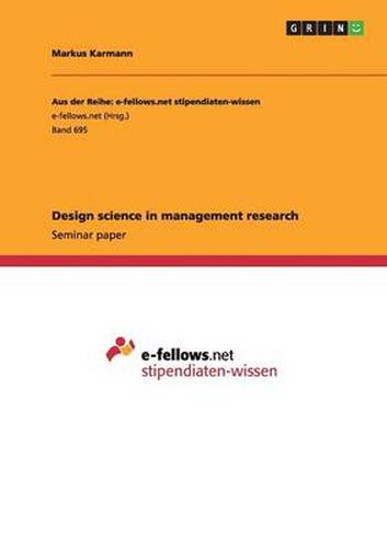 Cover image for Design science in management research