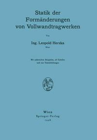 Cover image for Statik Der Formanderungen Von Vollwandtragwerken