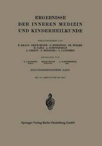 Cover image for Ergebnisse Der Inneren Medizin Und Kinderheilkunde