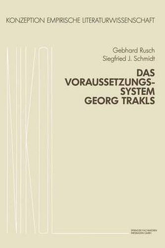 Cover image for Das Voraussetzungssystem Georg Trakls