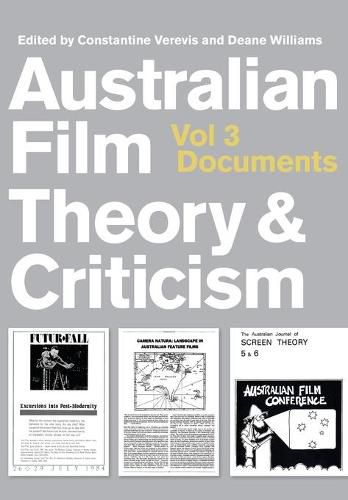 Cover image for Australian Film Theory and Criticism: Volume 3: Documents