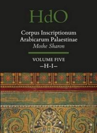 Cover image for Corpus Inscriptionum Arabicarum Palaestinae, Volume Five: -H-I-