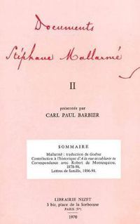 Cover image for Documents Stephane Mallarme II