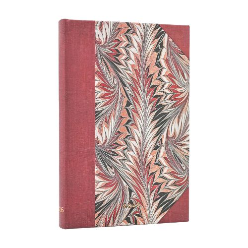 Cover image for 2026 Rubedo (Cockerell Marbled Paper) Mini 12-month Horizontal Hardcover Flexi Dayplanner 2026 (Elastic Band Closure)