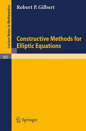 Cover image for Constructive Methods for Elliptic Equations