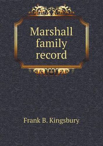 Cover image for Marshall family record