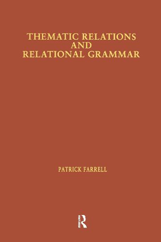 Cover image for Thematic Relations and Relational Grammar