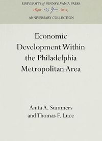 Cover image for Economic Development Within the Philadelphia Metropolitan Area