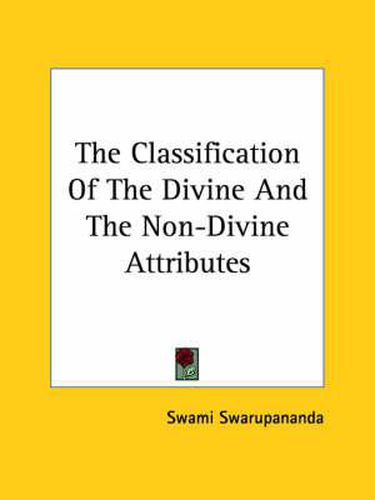 Cover image for The Classification of the Divine and the Non-Divine Attributes