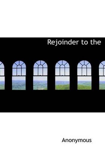 Cover image for Rejoinder to the