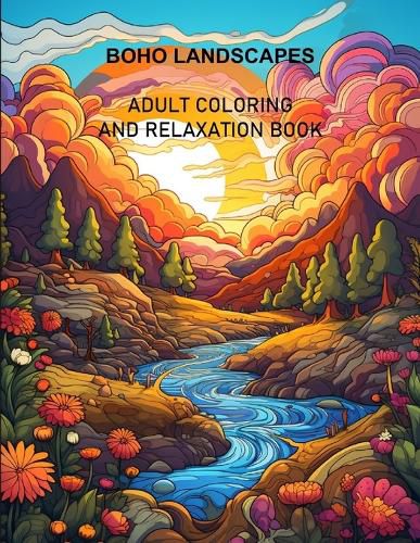 Boho Landscape Coloring and Relaxation Book for Adults