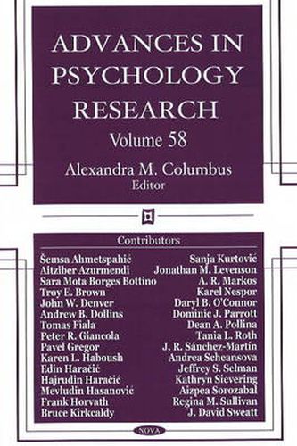 Cover image for Advances in Psychology Research: Volume 58