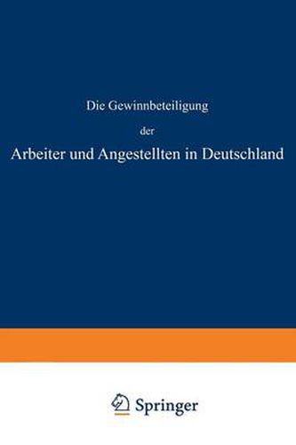 Cover image for Die Gewinnbeteiligung Der Arbeiter Und Angestellten in Deutschland