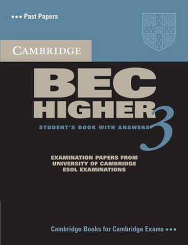 Cover image for Cambridge BEC Higher 3 Student's Book with Answers