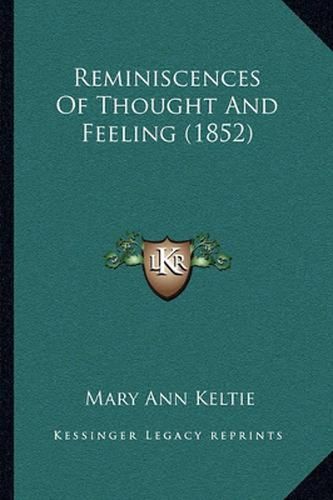 Cover image for Reminiscences of Thought and Feeling (1852)