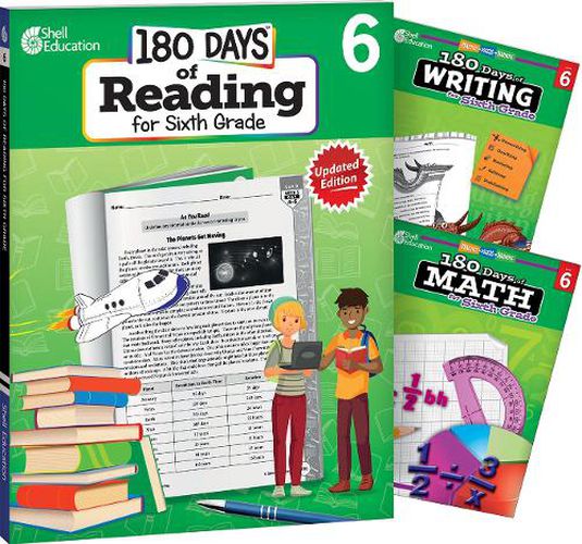 Cover image for 180 Days of Reading, Writing and Math for Sixth Grade 3-Book Set