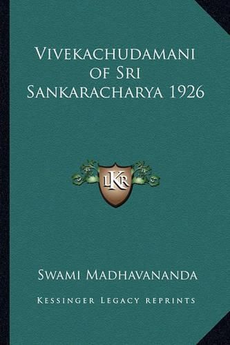 Cover image for Vivekachudamani of Sri Sankaracharya 1926