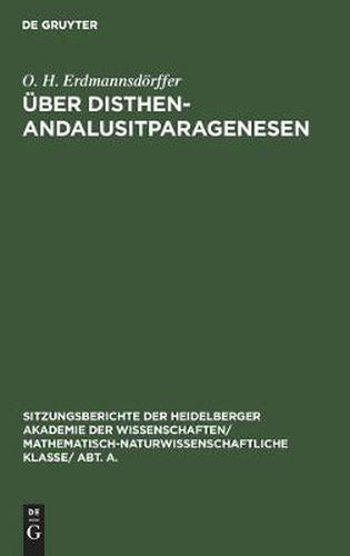 Cover image for UEber Disthen-Andalusitparagenesen