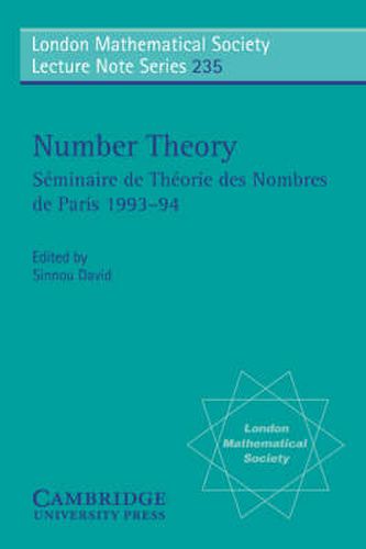 Cover image for Number Theory: Seminaire de theorie des nombres de Paris 1993-94