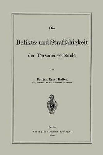 Die Delikts- Und Straffahigkeit Der Personenverbande