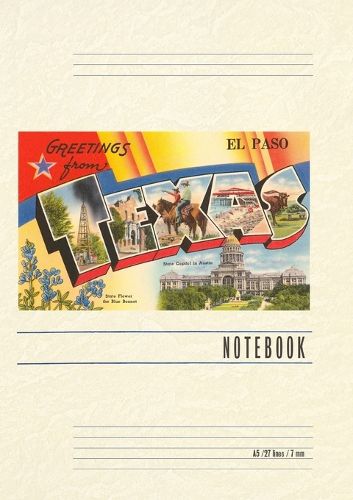 Cover image for Vintage Lined Notebook Greetings from El Paso, Texas