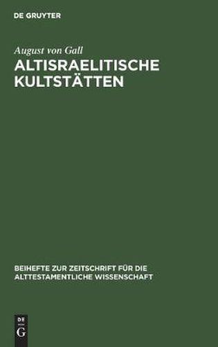 Cover image for Altisraelitische Kultstatten