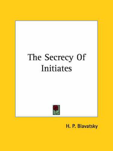 Cover image for The Secrecy of Initiates