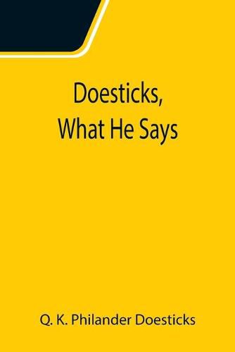 Cover image for Doesticks, What He Says