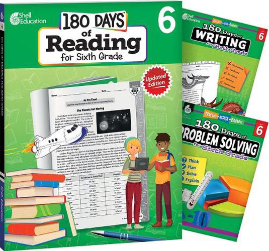 Cover image for 180 Days 3 Book Bundle - Reading, Writing & Problem Solving Grade 6