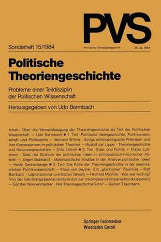 Politische Theoriengeschichte: Probleme einer Teildisziplin der Politischen Wissenschaft