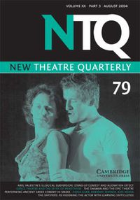 Cover image for New Theatre Quarterly 79: Volume 20, Part 3