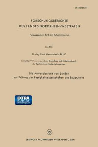 Cover image for Die Anwendbarkeit Von Sonden Zur Prufung Der Festigkeitseigenschaften Des Baugrundes