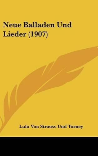 Cover image for Neue Balladen Und Lieder (1907)