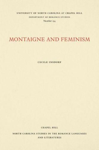 Cover image for Montaigne and Feminism